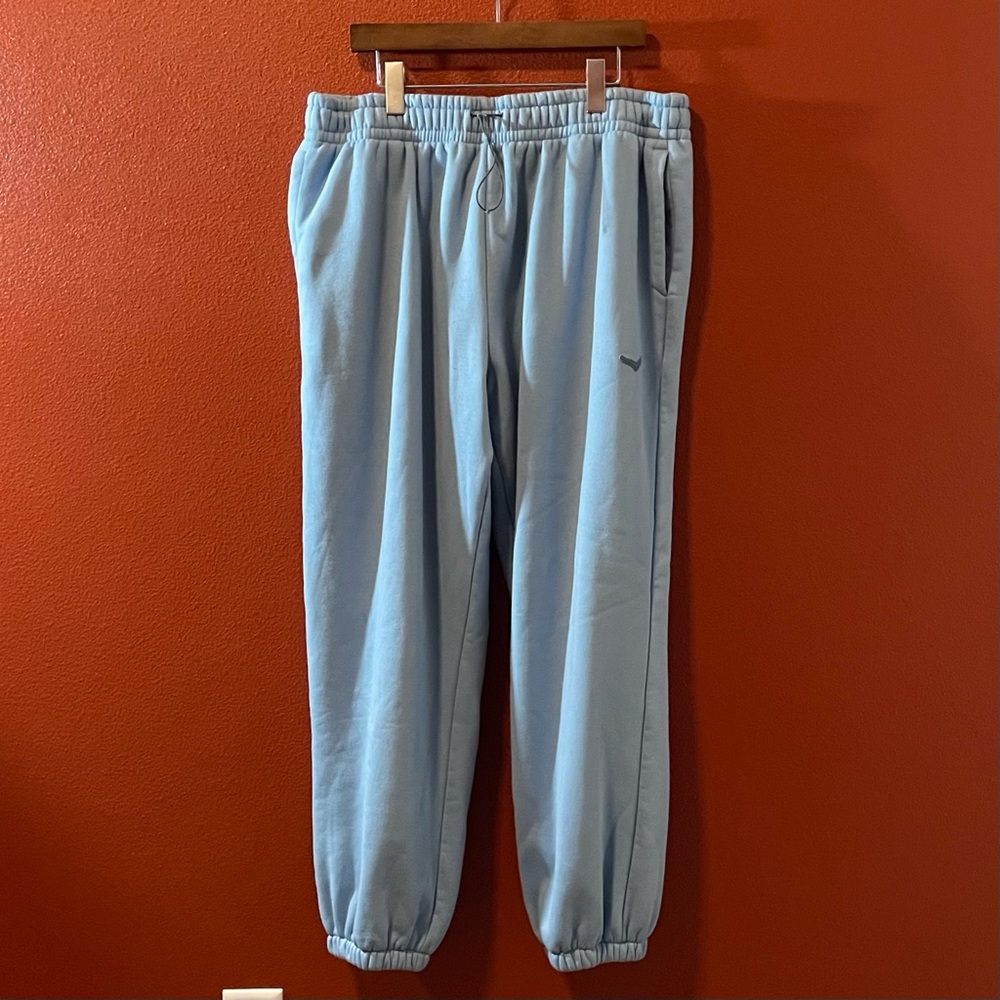 Hoka One One The Essential Blue Fleece Drawstring Baggy Comfort Sweatpants‎